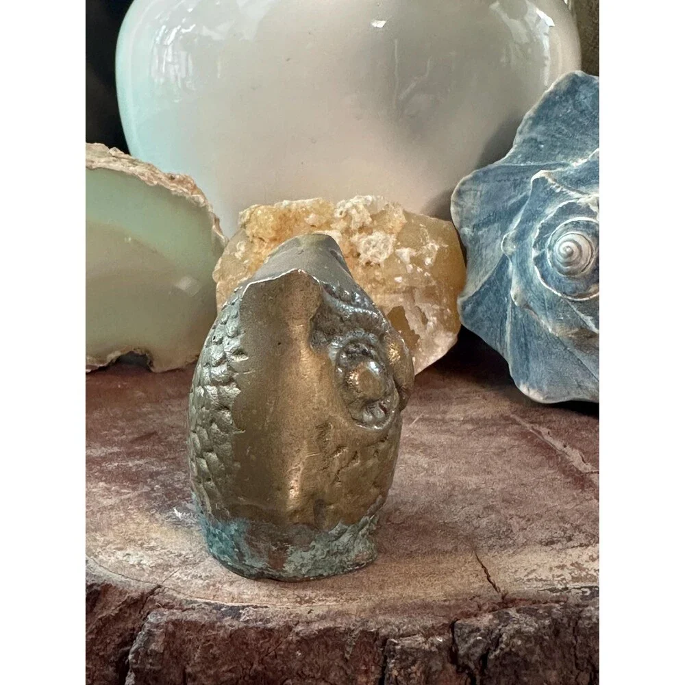 Vintage Brass Owl Figurine | Woodland Shelf Accent, Cottagecore Decor (2 inches)